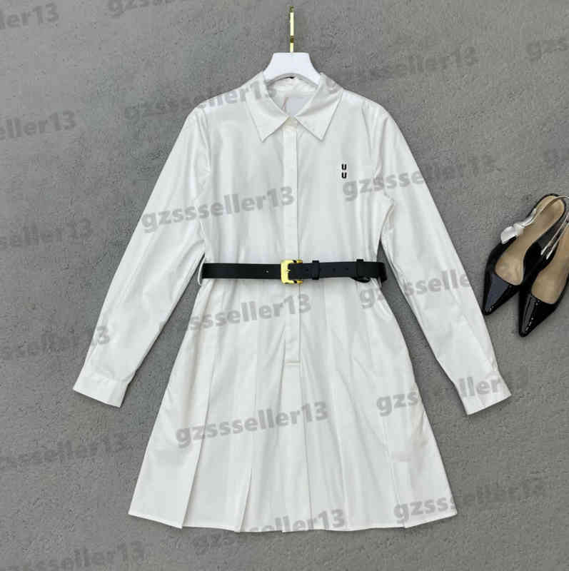 Designer Dress For Womens Autumn Fashion Brand Miu 2022AW Shirt Dresses Luxury Women Lapel Belt Tunic Long Sleeves Dress 0912
Designer Dress For Womens Autumn Fashion Brand Miu 2022AW Shirt Dresses Luxury Women Lapel Belt Tunic Long Sleeves Dress 0912