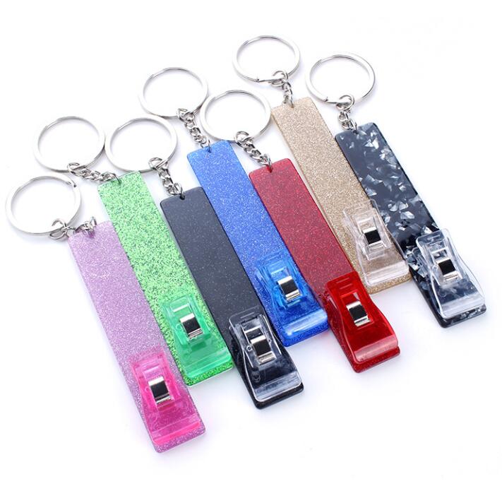 Puller Keychains Cute Debit Bank Cards Grabber for Long Nails ATM Key chain Key Ring Women with Plastic Clip