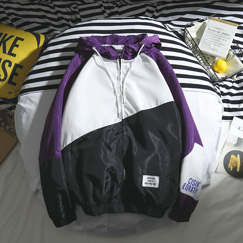 Men's Jackets Oversize Men's Patchwork Baseball Jackets Spring Autumn Harajuku Letter Printed Casual Thin Zipper College Style Couples Coats
