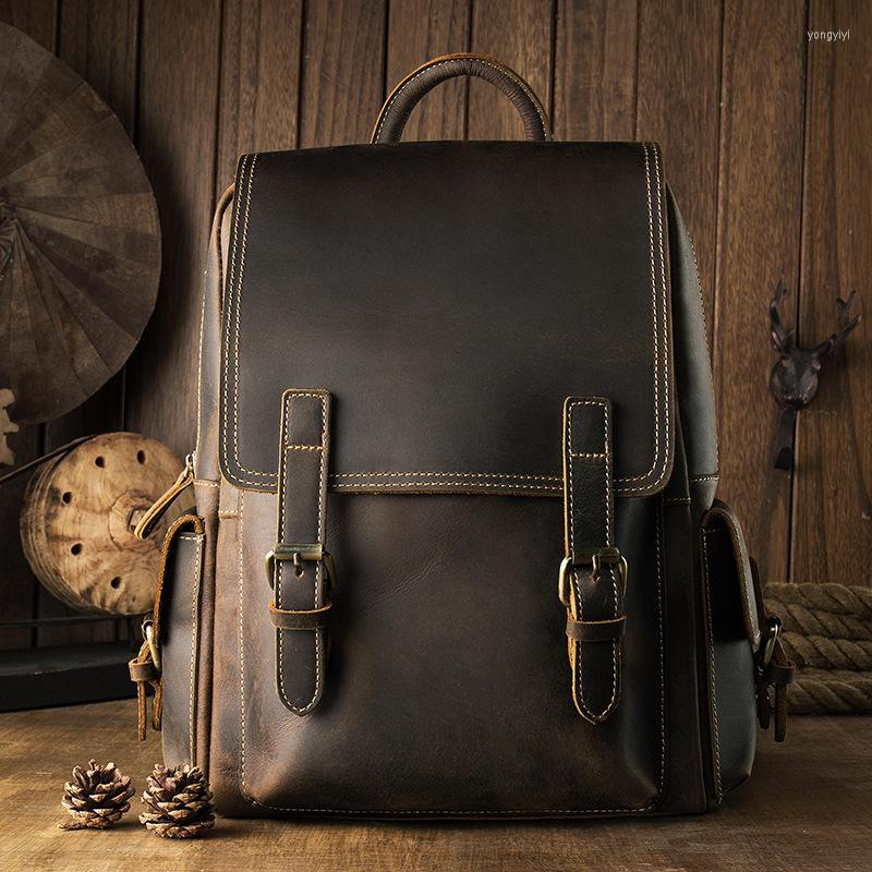 Backpack Johnature Vintage First Layer Cow Leather Men 2022 Leisure Outdoor Travel Bag Fashion Male Large Laptop, Brown (s)
Backpack Johnature Vintage First Layer Cow Leather Men 2022 Leisure Outdoor Travel Bag Fashion Male Large Laptop, Brown (s)