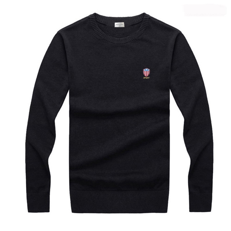 Men's Sweaters Men Spring Sweater Pullover Solid Casual PATCH Embroidery Slim Fit 100Cotton ONeck Long Sleeve Jumper Sweaters Tops P8507 220826 2
