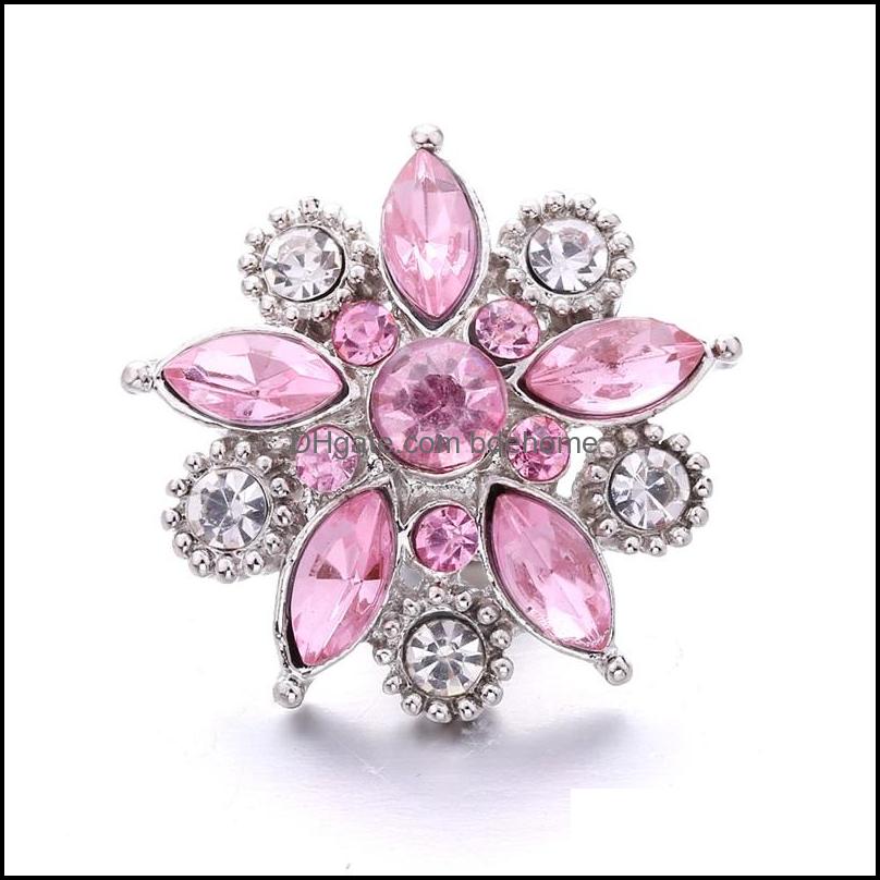 Clasps Hooks Wholesale Mixture Rhinestone Snap Buttons Butterfly Clasp 18Mm Metal Decorative Button Charms For Diy Snaps Jewelry Find Dhiet