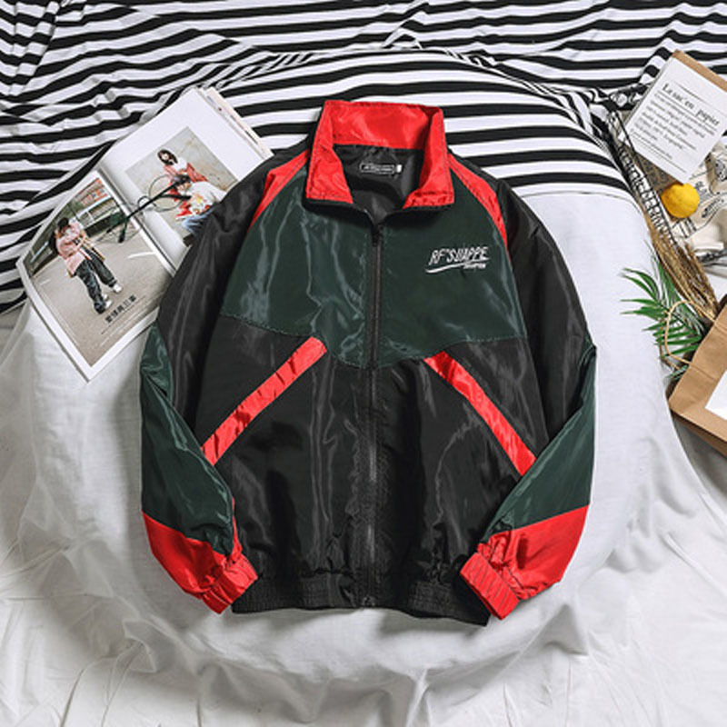 Men's Jackets Oversize Men's Patchwork Baseball Jackets Spring Autumn Harajuku Letter Printed Casual Thin Zipper College Style Couples Coats