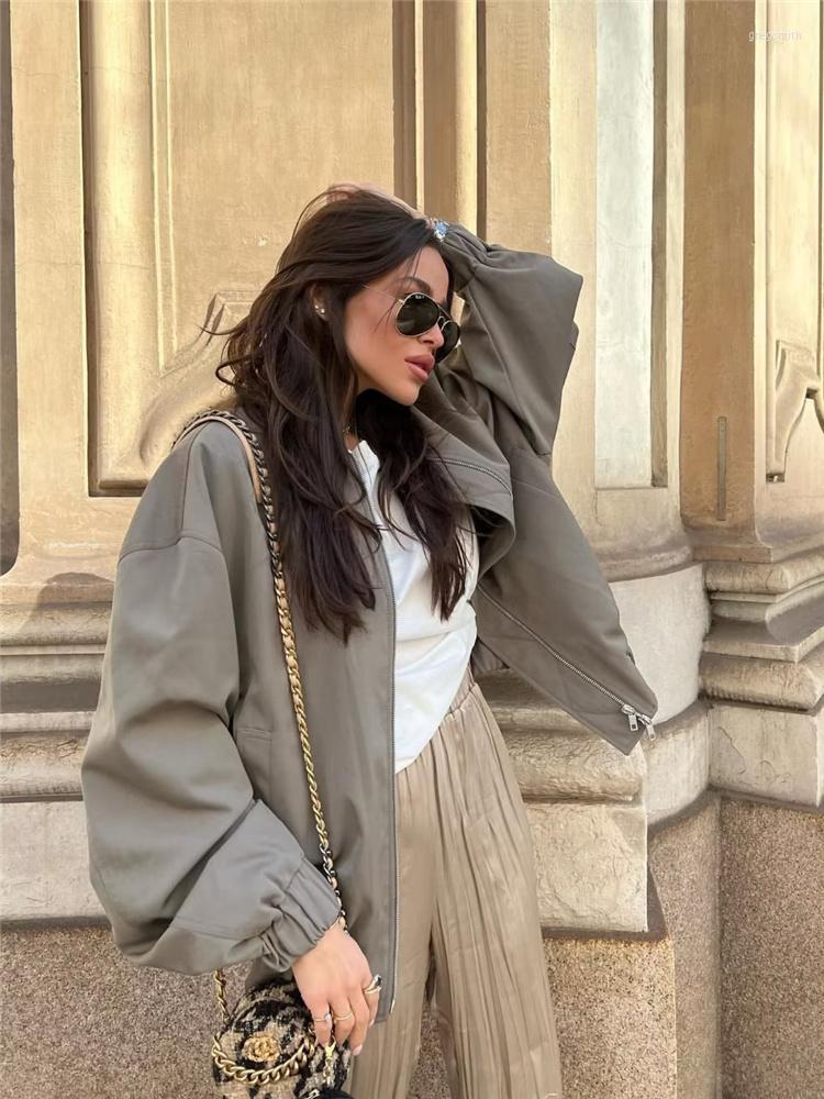 Women' Jackets Girls Vintage Gray Oversized Baseball Jacket 2022 Sprin Loose Long Sleeve Outwear Female Solid High Street Bomber Jacketas
Women' Jackets Girls Vintage Gray Oversized Baseball Jacket 2022 Sprin Loose Long Sleeve Outwear Female Solid High Street Bomber Jacketas