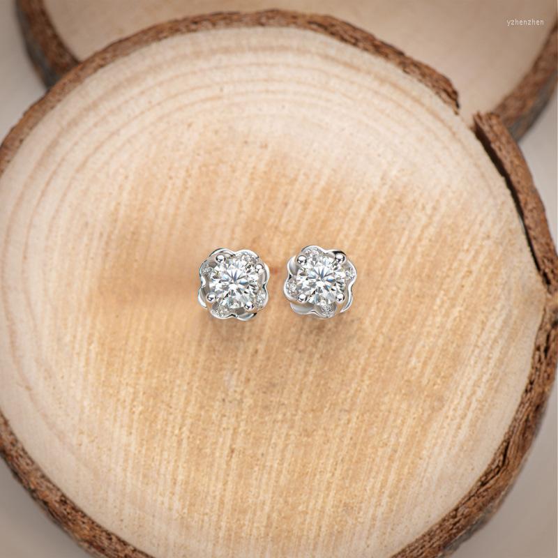 Stud Earrings Genuine Silver 925 Original Brilliant Cut Total 1 Carat Diamond Test Past D Color Moissanite Rose Gemstone Jewelry 
Stud Earrings Genuine Silver 925 Original Brilliant Cut Total 1 Carat Diamond Test Past D Color Moissanite Rose Gemstone Jewelry