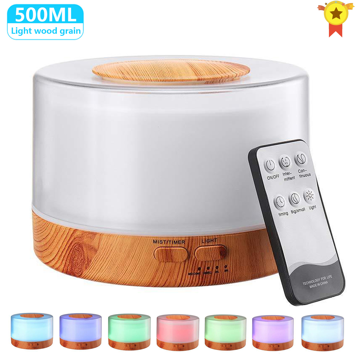 500ML Aromatherapy Diffuser Air Humidifier with LED Light Home Room Ultrasonic Cool Mist Aroma Essential Oil Diffuser
500ML Aromatherapy Diffuser Air Humidifier with LED Light Home Room Ultrasonic Cool Mist Aroma Essential Oil Diffuser
