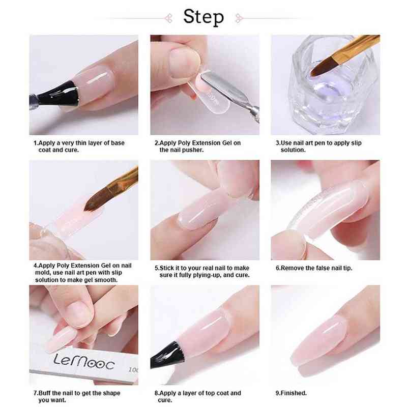Nail Polish Solid Extension Glue Set Natural Resin Gel Brush File UV Lamp Crystal Model Cleaner Sealing Layer Manicure Kit T220826