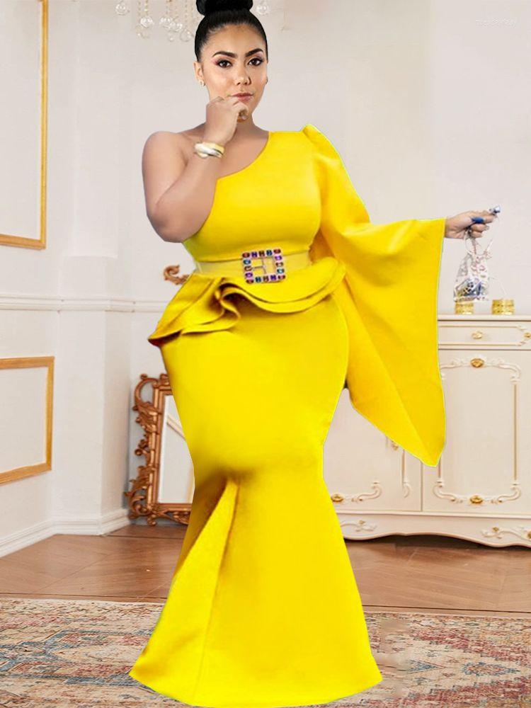 Tracksuits Yellow Tops And Skirts Plus Size Set One Shoulder Long Sleeve Blouse High Waist 3XL Two Piece Sets Birthday Party Outfits
Tracksuits Yellow Tops And Skirts Plus Size Set One Shoulder Long Sleeve Blouse High Waist 3XL Two Piece Sets Birthday Party Outfits