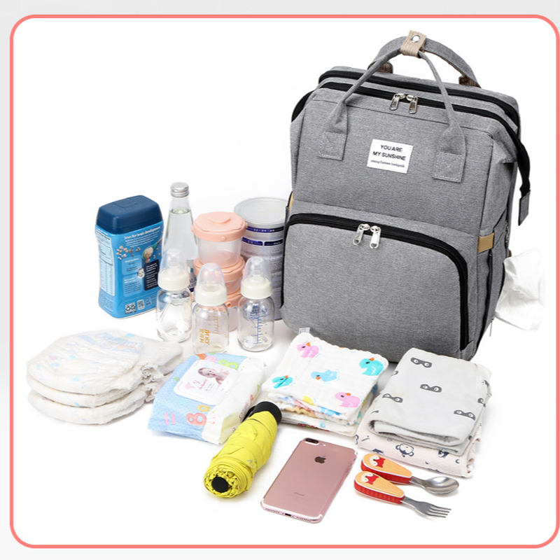 Diaper Bags Baby Bag Mummy for with Bassinet Bed Travel Backpack Crib Waterproof Stroller Straps 220826