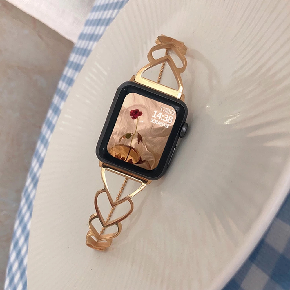 Stainless steel bracelet Straps For Apple Watch Ultra 49mm 8 7 3 6 5 4 38 40mm 42 44mm 41mm 45mm Luxury girls strap For iWatch Series Se metal heart shape band
Stainless steel bracelet Straps For Apple Watch Ultra 49mm 8 7 3 6 5 4 38 40mm 42 44mm 41mm 45mm Luxury girls strap For iWatch Series Se metal heart shape band