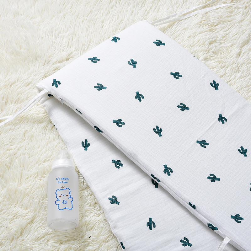 Bed Rails Bear Pattern Baby Crib Bumper For borns Soft Cotton Bed Bumper Detachable Zipper Baby Room Decoration Infant Cot Protector 220826