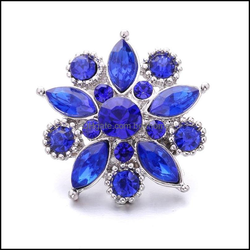 Clasps Hooks Wholesale Mixture Rhinestone Snap Buttons Butterfly Clasp 18Mm Metal Decorative Button Charms For Diy Snaps Jewelry Find Dhiet