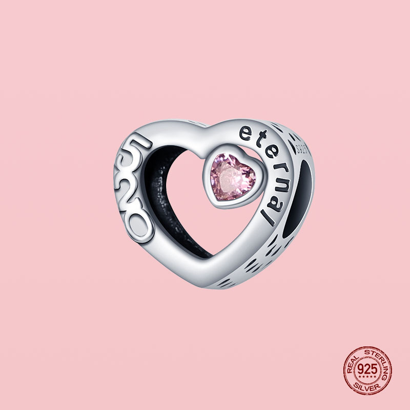 925 Sterling Silver bead fit Charms Charm Bracelet Infinity Love Charms Eternal Heart Family Forever charmes DIY Fine Beads Jewelry