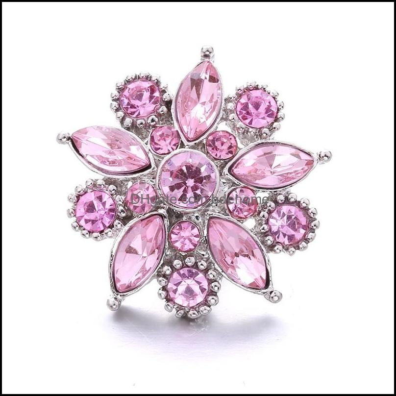 Clasps Hooks Wholesale Mixture Rhinestone Snap Buttons Butterfly Clasp 18Mm Metal Decorative Button Charms For Diy Snaps Jewelry Find Dhiet