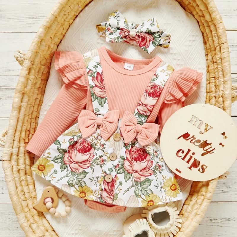 Clothing Sets Cute Born Long Sleeve Ruffle Romper Bodysuit Bow Flower Overall Skirts Headband Infant Outfit Baby Girl Clothes, Pink
Clothing Sets Cute Born Long Sleeve Ruffle Romper Bodysuit Bow Flower Overall Skirts Headband Infant Outfit Baby Girl Clothes, Pink