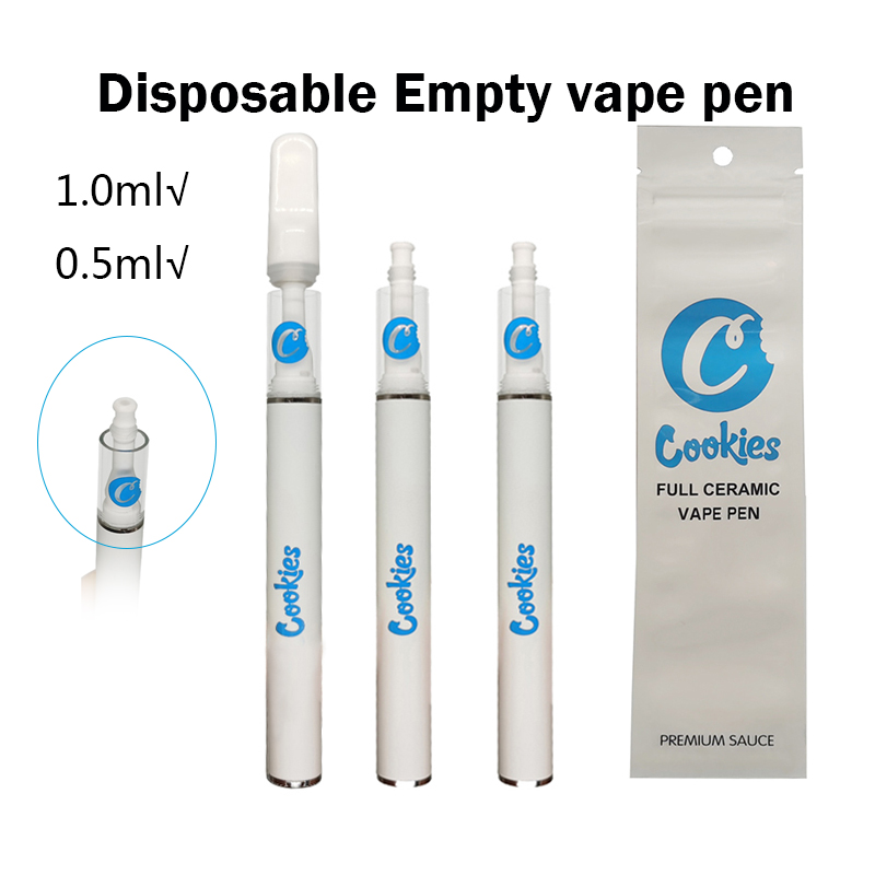 Cookies Disposable E Cigarettes 1ml 0.5ml Cookie Full Ceramic Carts Snap on Mouthpiece 290mah Rechargeable Visual Tank Cartridge Packaging Bag
Cookies Disposable E Cigarettes 1ml 0.5ml Cookie Full Ceramic Carts Snap on Mouthpiece 290mah Rechargeable Visual Tank Cartridge Packaging Bag