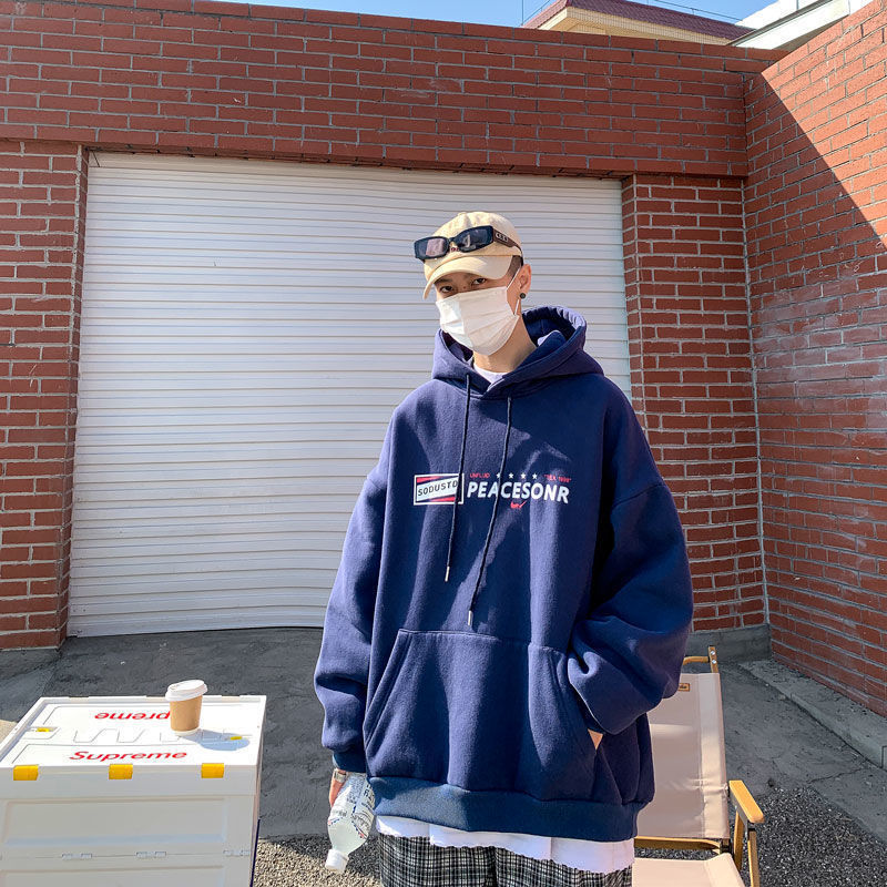 Men's Hoodies Sweatshirts Fashion letter printed hoodie male Korean loose casual hip-hop sweatshirt element top coat vintage hoodie men streetwea