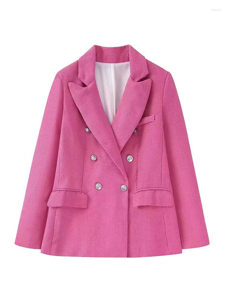 Women's Suits ZAA Fall 2022 Women's Fashion Retro Casual Lapel Textured Double-breasted Pocket Chic Office Long-sleeved Suit Jacket, Rose red
Women's Suits ZAA Fall 2022 Women's Fashion Retro Casual Lapel Textured Double-breasted Pocket Chic Office Long-sleeved Suit Jacket, Rose red