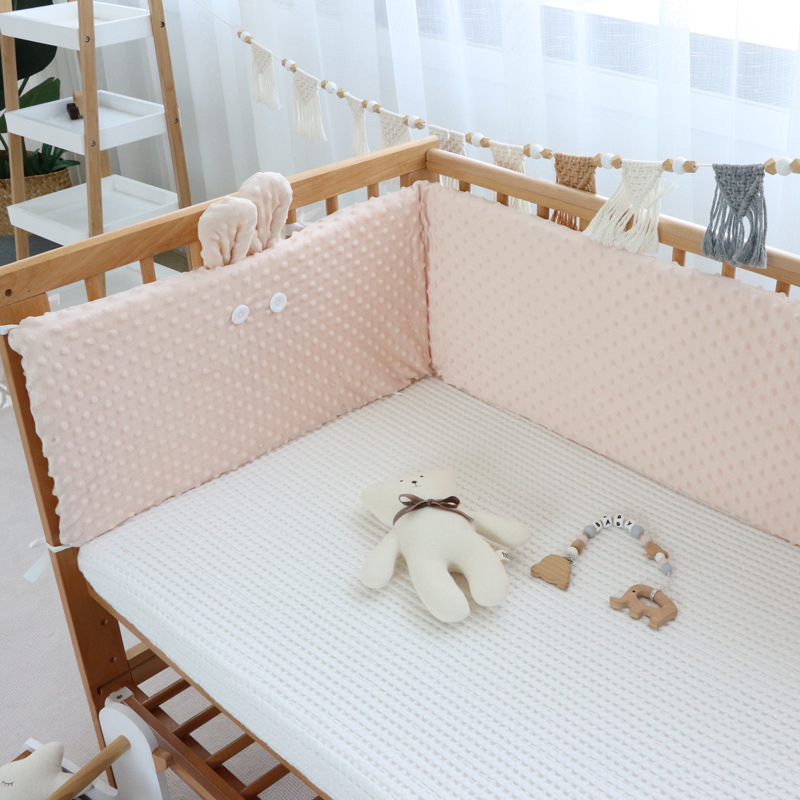 Bed Rails Cotton Waffle Crib Fence Cushion Removable and Washable Bumper for Infant Cribs Baby Cot Bumpers Protector Beddings 220826
