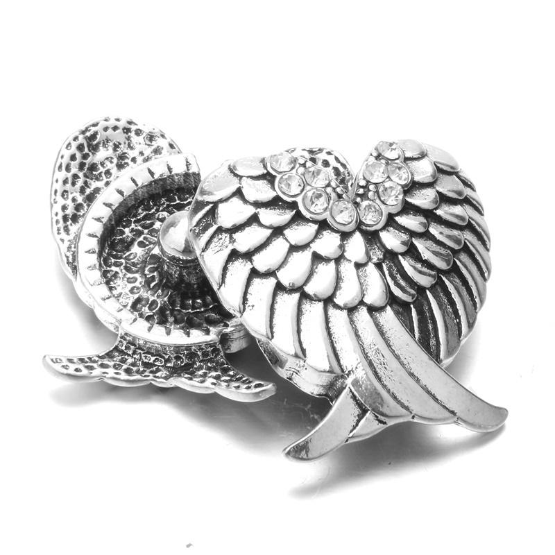 Clasps Hooks Noosa Ginger Snap Crysal Angel Wings Chunks 18Mm Metal Buttons Diy Bracelet Jewelry Gift Drop Delivery 2021 Findings Comp Dhjqw