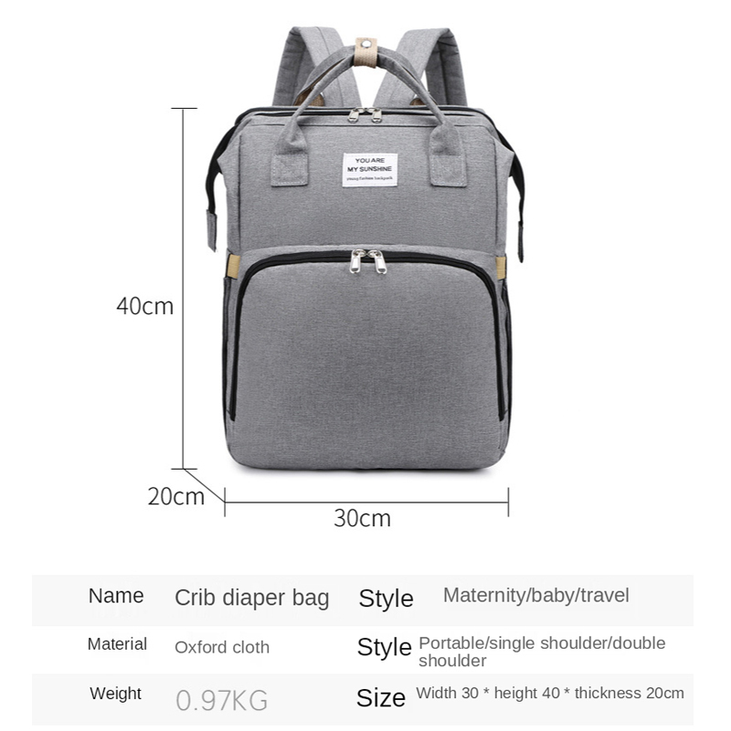 Diaper Bags Baby Bag Mummy for with Bassinet Bed Travel Backpack Crib Waterproof Stroller Straps 220826