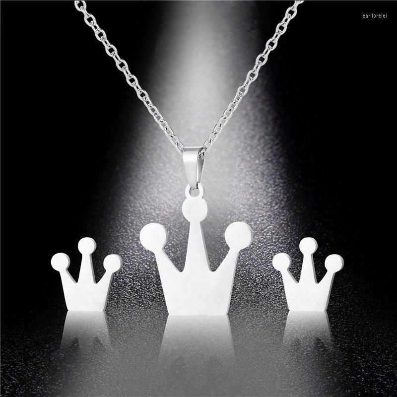 Jewelry Sets Stainless Steel Fashion Birthday Crown Necklace Earrings Set Wedding Dress Accessories Bridal Two-piece, Picture shown
Jewelry Sets Stainless Steel Fashion Birthday Crown Necklace Earrings Set Wedding Dress Accessories Bridal Two-piece, Picture shown