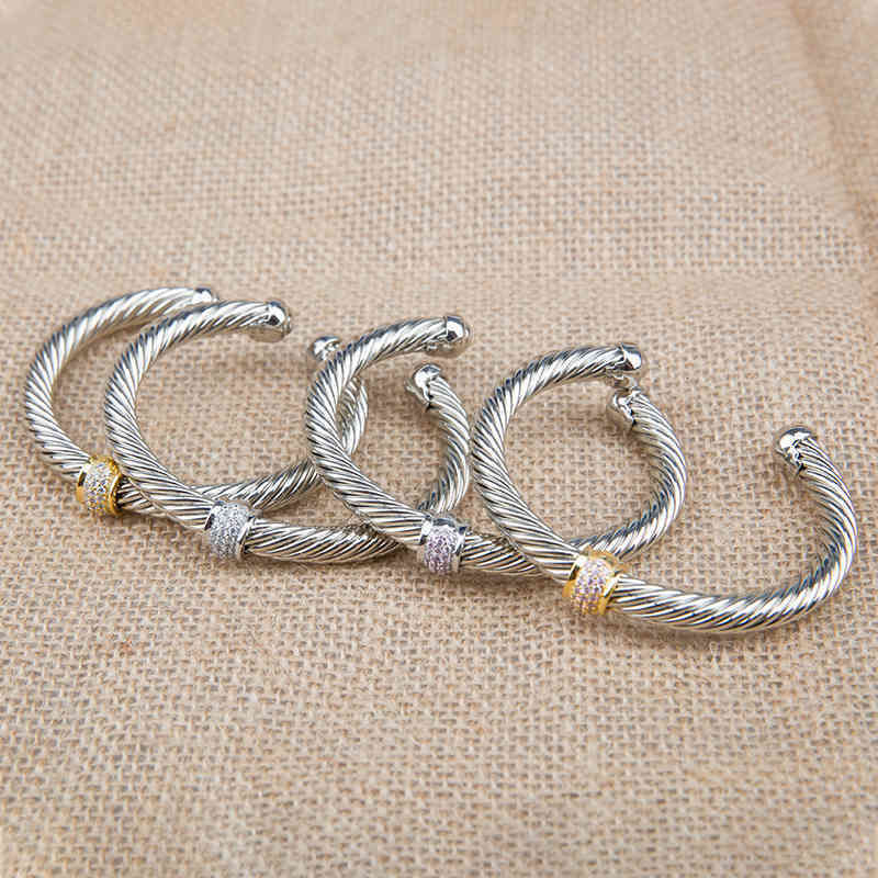 Cable Jewelry Bracelet Sliver Bangle Charm Designer Classics Color Fashion Bracelets with White and Pink Zircon 7mm
Cable Jewelry Bracelet Sliver Bangle Charm Designer Classics Color Fashion Bracelets with White and Pink Zircon 7mm
