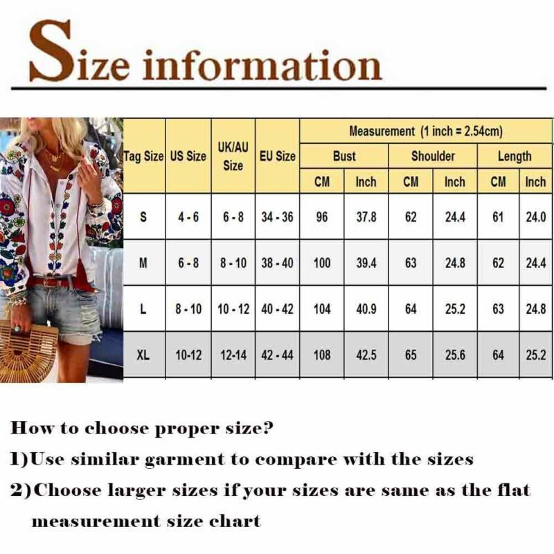 Women's Blouses Shirts Women Casual Flower Cotton Linen Button Long Lantern Sleeve Shirt Blouse Tunic Tops Holiday Beach Wear National Feature Bl