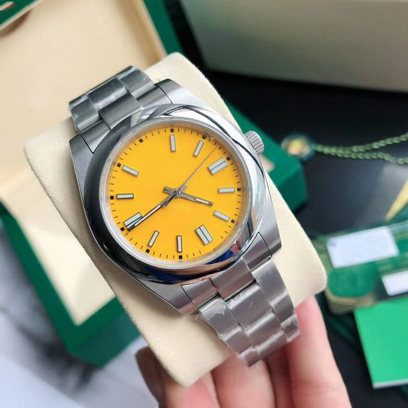 6 Couples yellow dial Mens womens Sapphire watch 36mm 41mm automatic ETA3230 movement 904L stainless steel Oyster perpetual motion wristwatches with box and papers, 05 with box papers
6 Couples yellow dial Mens womens Sapphire watch 36mm 41mm automatic ETA3230 movement 904L stainless steel Oyster perpetual motion wristwatches with box and papers, 05 with box papers