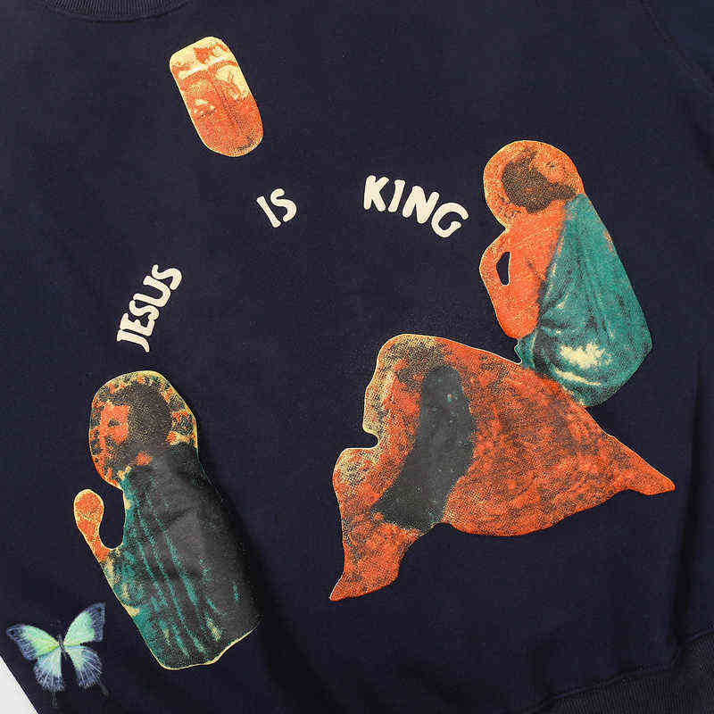 Men's Hoodies Sweatshirts Foam Print Jesus Is King Men Women High Quality Pullover Sweatshirts T220825
