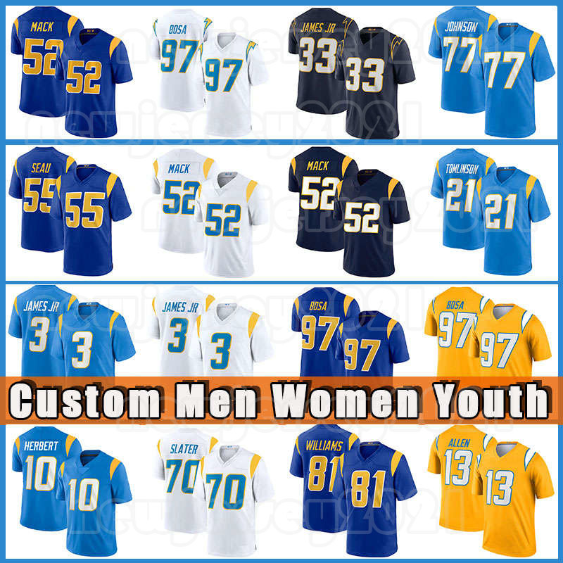 10 Justin Herbert 52 Khalil Mack Football Jerseys Joey Bosa Derwin James Jr Keenan Allen Mike Williams Chargers Austin Ekeler Isaiah Spiller Michael Davis Jackson, Custom women (s d)
10 Justin Herbert 52 Khalil Mack Football Jerseys Joey Bosa Derwin James Jr Keenan Allen Mike Williams Chargers Austin Ekeler Isaiah Spiller Michael Davis Jackson, Custom women (s d)