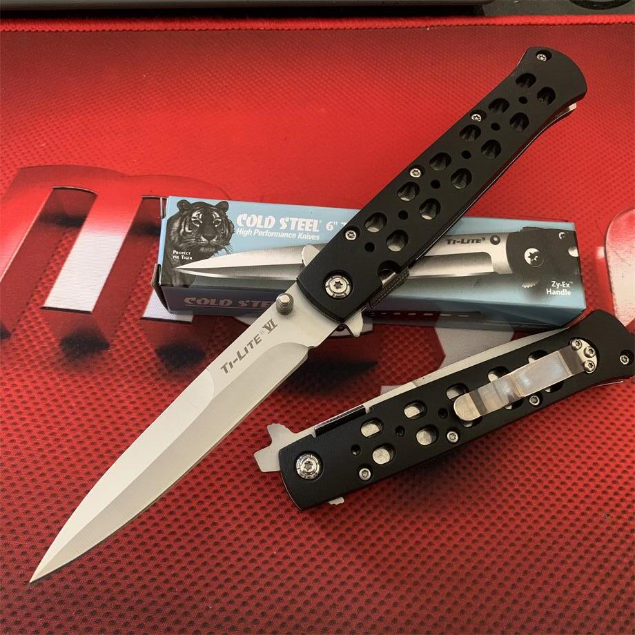 Cold Steel Ti-Lite 26S Pocket knife white quick open 26SP knifes 440 blade steel ABS handle Folding Knives EDC Tools
Cold Steel Ti-Lite 26S Pocket knife white quick open 26SP knifes 440 blade steel ABS handle Folding Knives EDC Tools