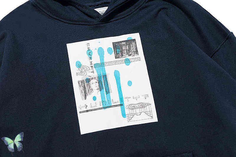 Men's Hoodies Sweatshirts Abstract Paint Face Print CE Stitching CAVEMPT Patchwork Cav Empt Hoodies Sweatshirts T220825