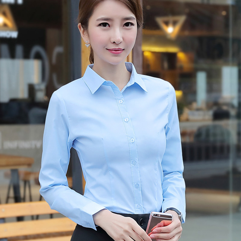 Women's Blouses Shirts Korean Women Cotton Shirts White Shirt Women Long Sleeve Shirts Tops Office Lady Basic Shirt Blouses Plus Size Woman Blous