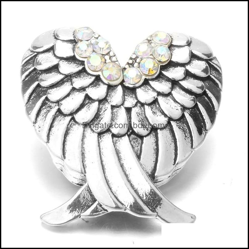 Clasps Hooks Noosa Ginger Snap Crysal Angel Wings Chunks 18Mm Metal Buttons Diy Bracelet Jewelry Gift Drop Delivery 2021 Findings Comp Dhjqw