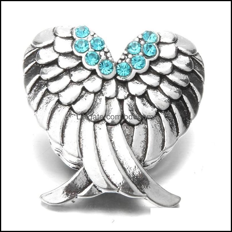 Clasps Hooks Noosa Ginger Snap Crysal Angel Wings Chunks 18Mm Metal Buttons Diy Bracelet Jewelry Gift Drop Delivery 2021 Findings Comp Dhjqw