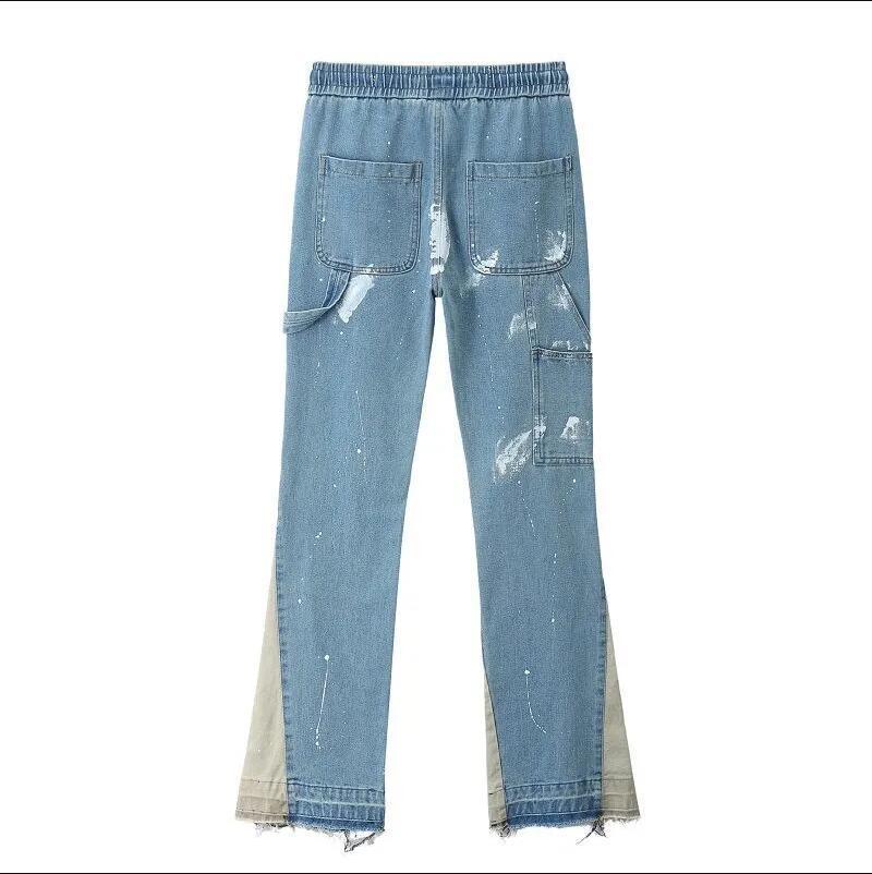 Men's Jeans GODLIKEU Color Block Painted Streetwear Jeans Men Loose Casual Denim Trousers Hip Hop Harajuku Desinger Pants 220827
