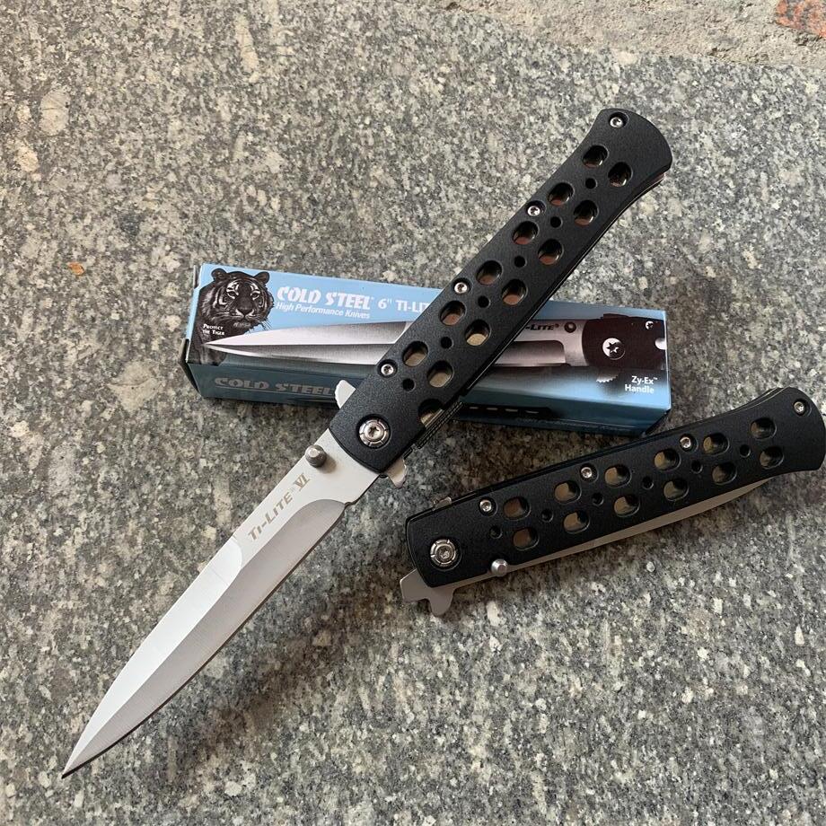 Cold Steel 26S/26SP Ti-Lite Folding Knife 4" Satin Plain Blade Zy-Ex Handles pocket Survival Camping gift hiking knives with retail box 26SXP 17T AD15
Cold Steel 26S/26SP Ti-Lite Folding Knife 4" Satin Plain Blade Zy-Ex Handles pocket Survival Camping gift hiking knives with retail box 26SXP 17T AD15