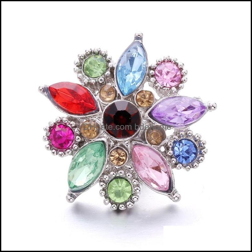 Clasps Hooks Wholesale Mixture Rhinestone Snap Buttons Butterfly Clasp 18Mm Metal Decorative Button Charms For Diy Snaps Jewelry Find Dhiet