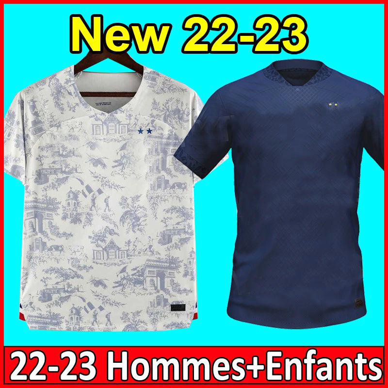 22 23 BENZEMA GRIEZMANN MBAPPE soccer jersey French KANTE POGBA ZIDANE GIROUD MATUIDI Kimpembe VARANE PAVARO equipement Maillot de football shirt Men kids kit Set, 23 home
22 23 BENZEMA GRIEZMANN MBAPPE soccer jersey French KANTE POGBA ZIDANE GIROUD MATUIDI Kimpembe VARANE PAVARO equipement Maillot de football shirt Men kids kit Set, 23 home