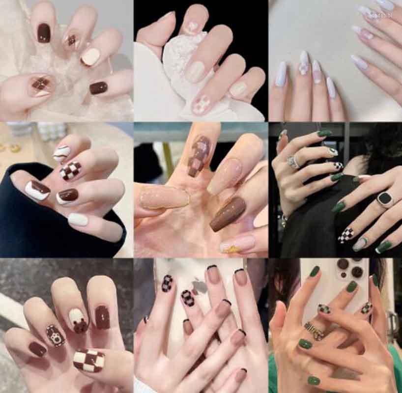 False Nails 24Pcs Fake Est Checkerboard Pattern Artificial Nail Tips For Office Home Short Faux Ongle Free Glue Sticker, Y3
False Nails 24Pcs Fake Est Checkerboard Pattern Artificial Nail Tips For Office Home Short Faux Ongle Free Glue Sticker, Y3