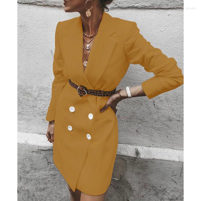 Women' Suits 2022 Spring Black Long Blazers For Women Elegant Office Lady Dress Blazer Double Breast Jacket Sexy Solid Tops, No belt 1
Women' Suits 2022 Spring Black Long Blazers For Women Elegant Office Lady Dress Blazer Double Breast Jacket Sexy Solid Tops, No belt 1