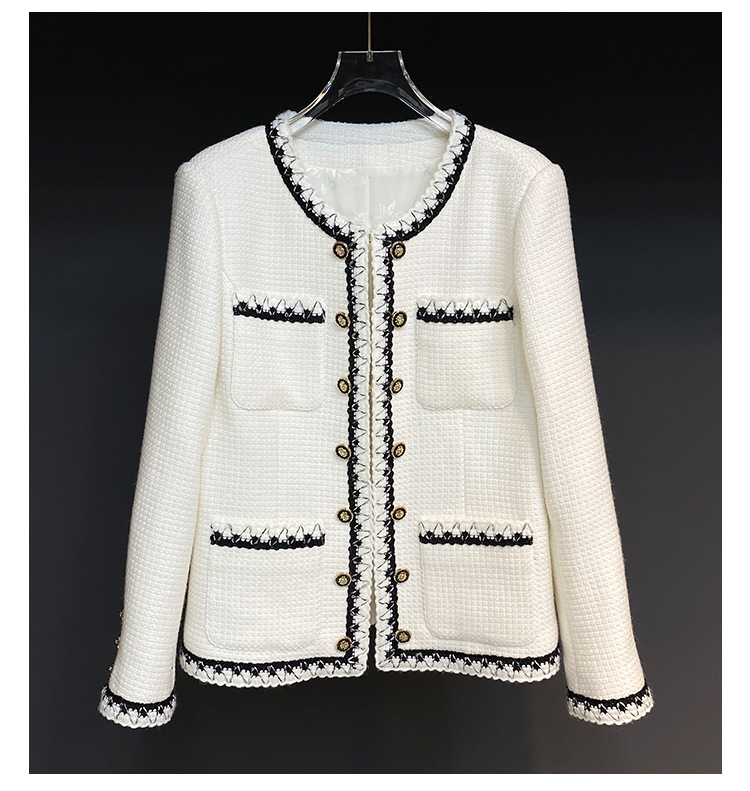 2022 Autumn Round Neck Tweed Panelled Jacket White Contrast Color 50% Wool Long Sleeve Single-Breasted Pockets Jackets Coat Short Outwear 22G186366
2022 Autumn Round Neck Tweed Panelled Jacket White Contrast Color 50% Wool Long Sleeve Single-Breasted Pockets Jackets Coat Short Outwear 22G186366