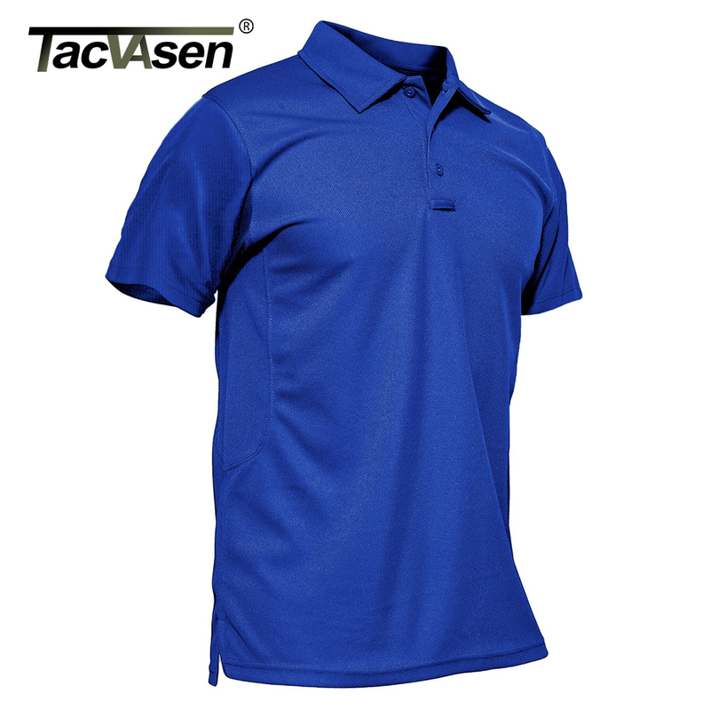 Men's Polos TACVASEN Summer Colorful Fashion Polo Tee Shirts Men's Short Sleeve T-shirt Quick Dry Army Team Work Green T-Shirt Tops Clothing