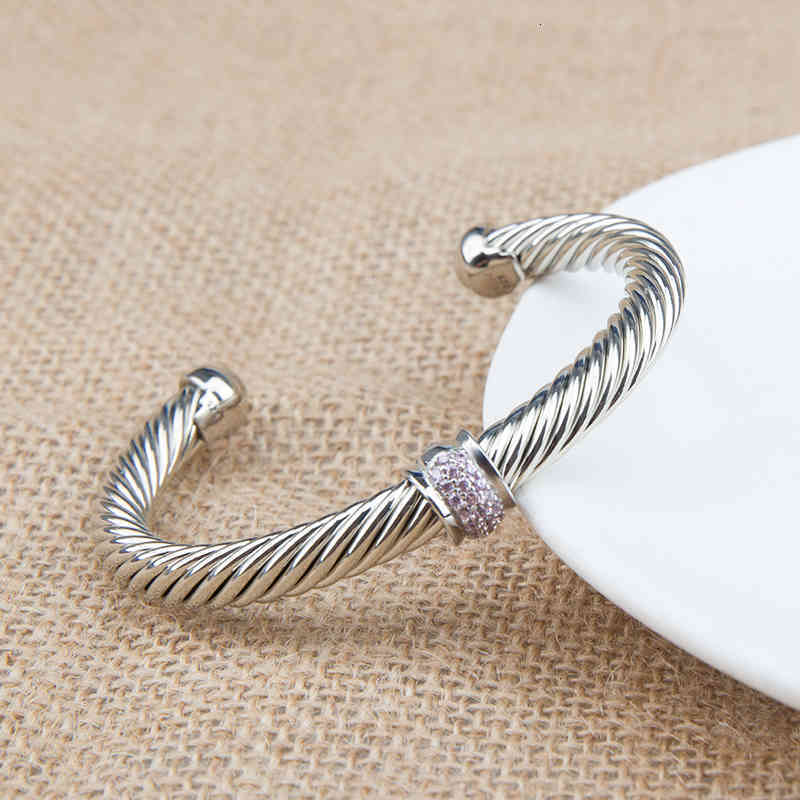 Jewelry Diamond Bangle Bracelets Glamour Men Bracelet Charm Fashion Cuff Designer c Shape Men Women Fade Fast Stainless Steel Wire Simple Jewelry 7MM