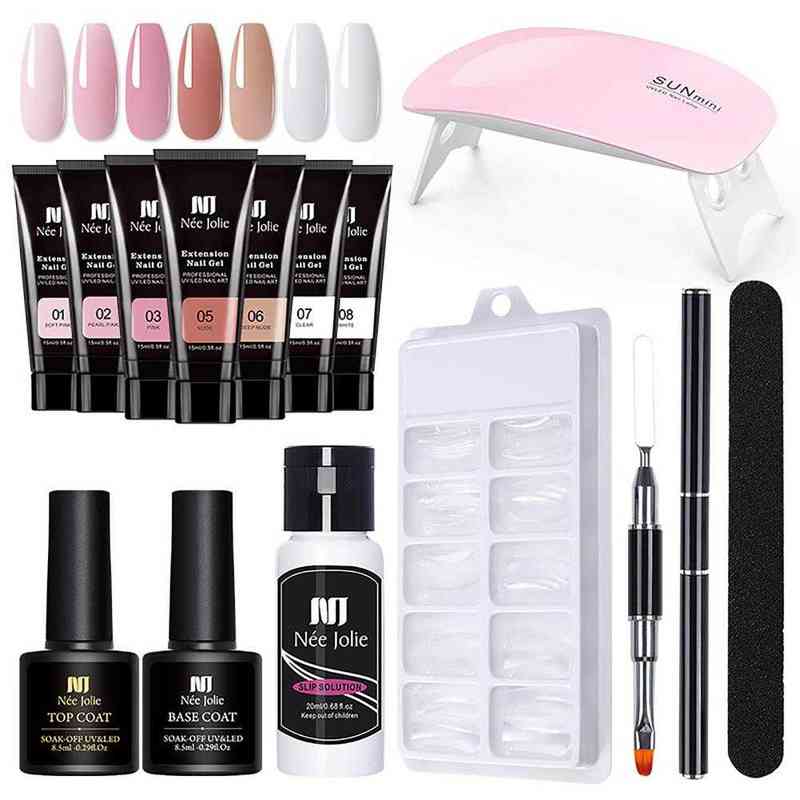 Nail Polish Solid Extension Glue Set Natural Resin Gel Brush File UV Lamp Crystal Model Cleaner Sealing Layer Manicure Kit T220826, Pink
Nail Polish Solid Extension Glue Set Natural Resin Gel Brush File UV Lamp Crystal Model Cleaner Sealing Layer Manicure Kit T220826, Pink