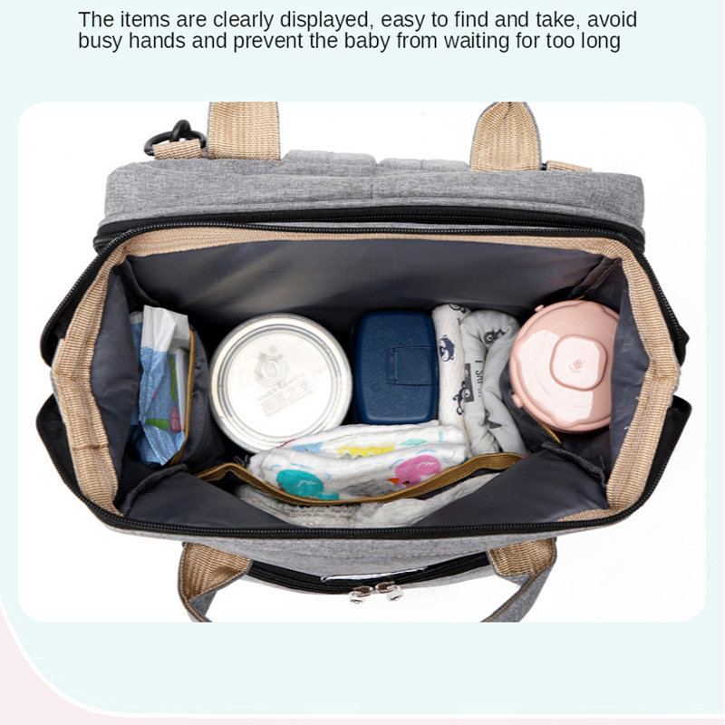 Diaper Bags Baby Bag Mummy for with Bassinet Bed Travel Backpack Crib Waterproof Stroller Straps 220826