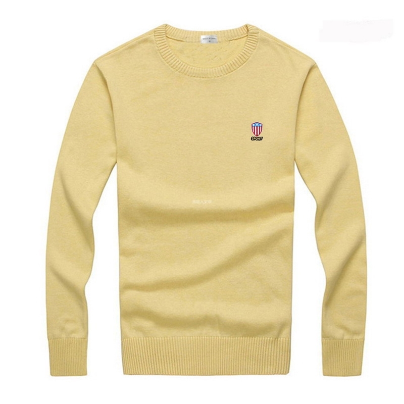 Men's Sweaters Men Spring Sweater Pullover Solid Casual PATCH Embroidery Slim Fit 100Cotton ONeck Long Sleeve Jumper Sweaters Tops P8507 220826 2