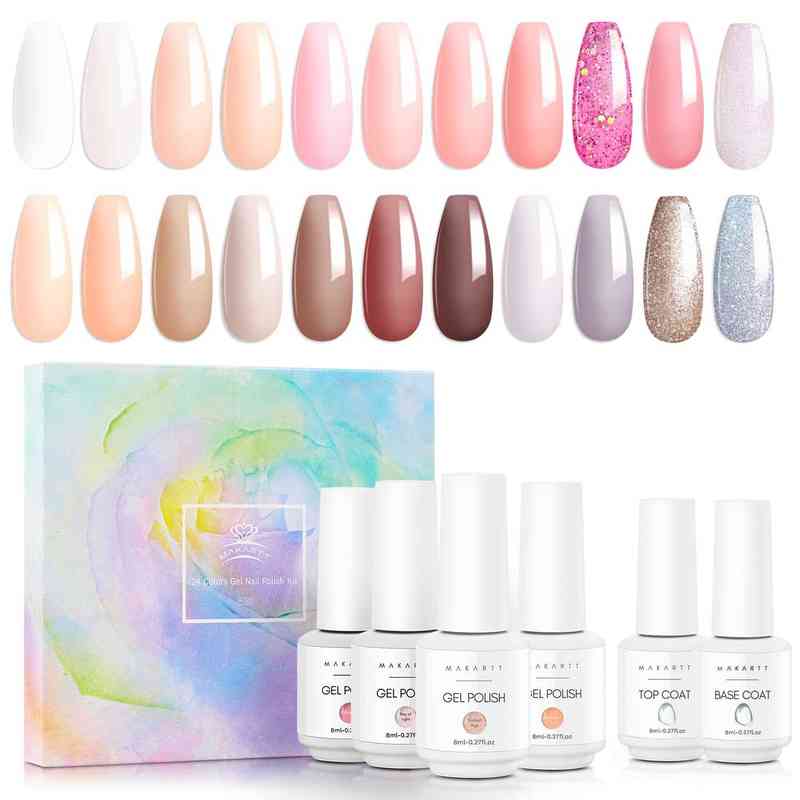 Nail Polish Makartt Gel Nail Polish Kit 22 Color Nude Gel Nail Polish Set All Seasons Skin Tones Pink Brown Neutral Glitter Soak Off LED T220826
Nail Polish Makartt Gel Nail Polish Kit 22 Color Nude Gel Nail Polish Set All Seasons Skin Tones Pink Brown Neutral Glitter Soak Off LED T220826