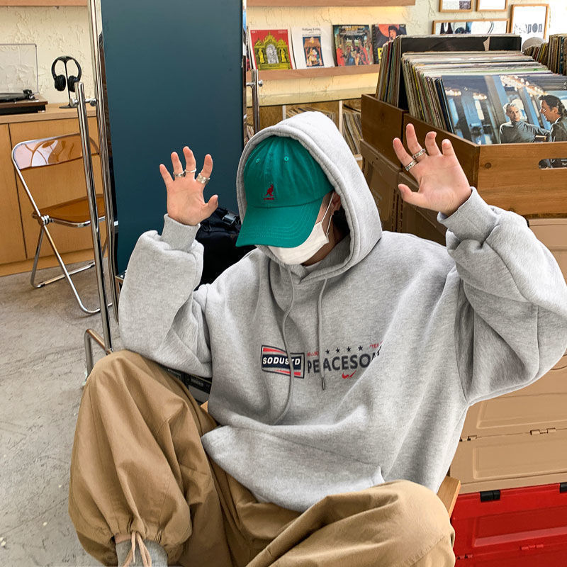 Men's Hoodies Sweatshirts Fashion letter printed hoodie male Korean loose casual hip-hop sweatshirt element top coat vintage hoodie men streetwea